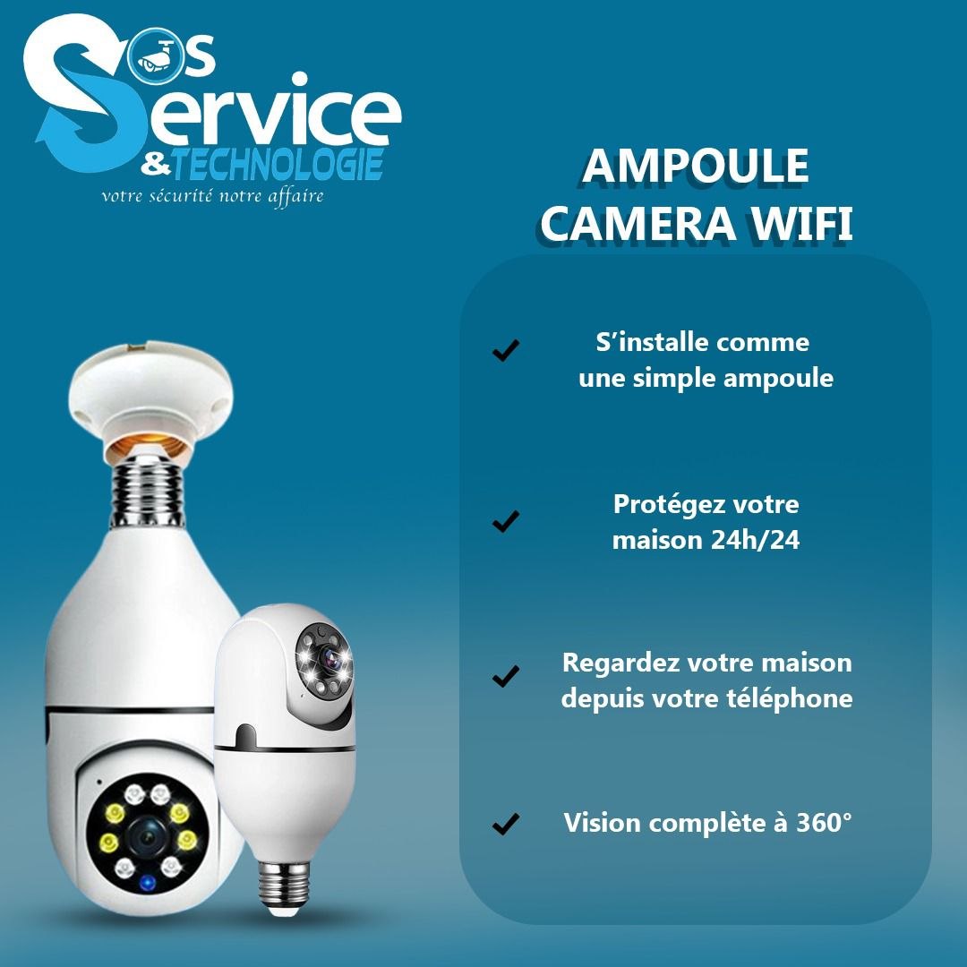 📸 Caméra de Surveillance 360° WiFi – Sécurité Totale à 360°