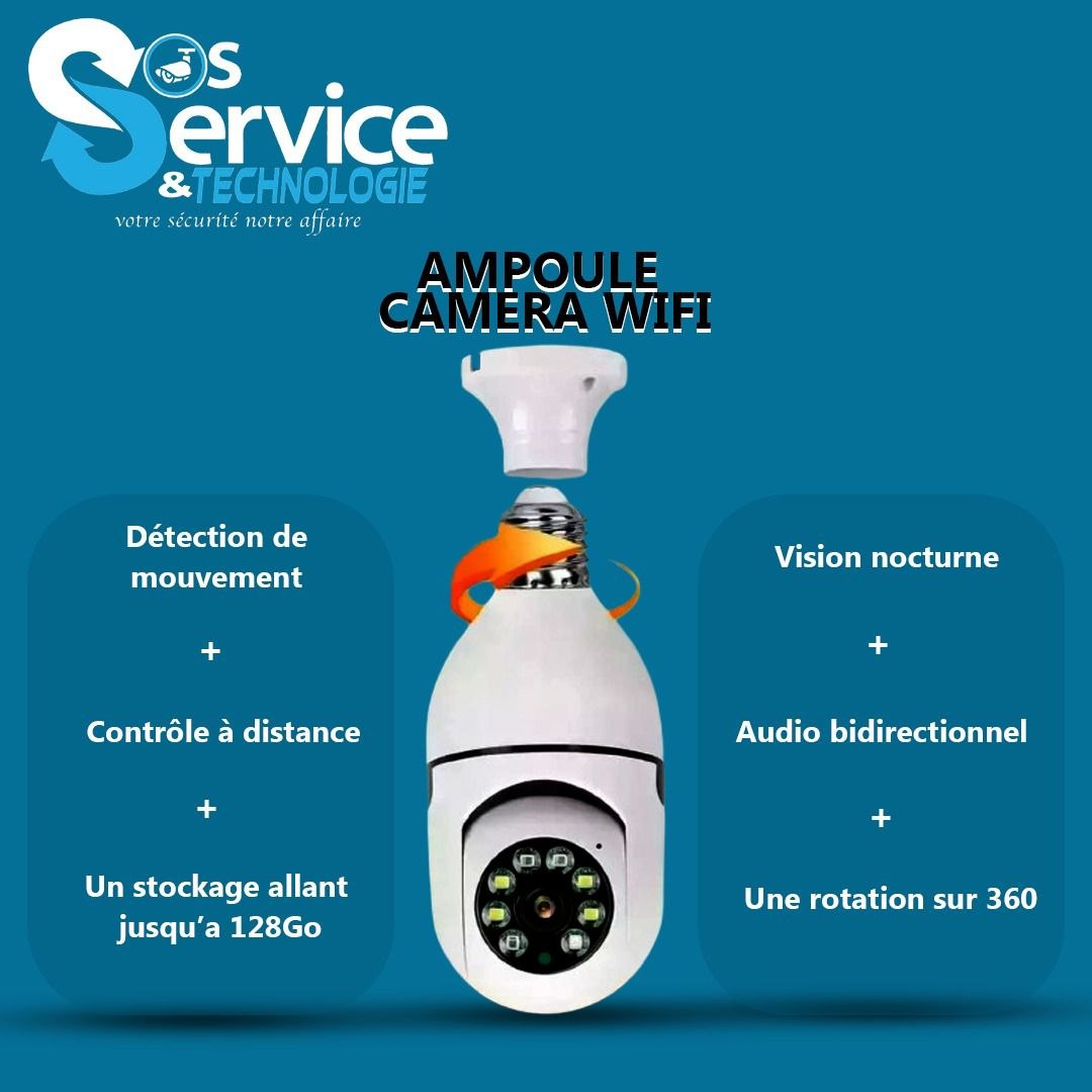 📸 Caméra de Surveillance 360° WiFi – Sécurité Totale à 360°
