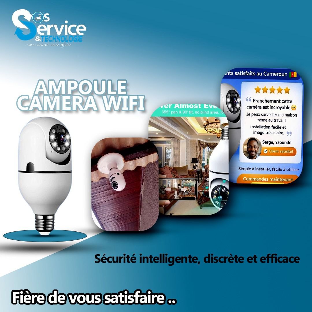 📸 Caméra de Surveillance 360° WiFi – Sécurité Totale à 360°
