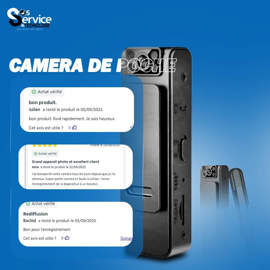 "Caméra de Poche WiFi – Discrétion et Haute Définition dans Votre Poche"